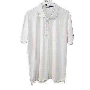 G/FORE Mens Short Sleeve Polo, White, Collared, Henley, Golf, Size Large